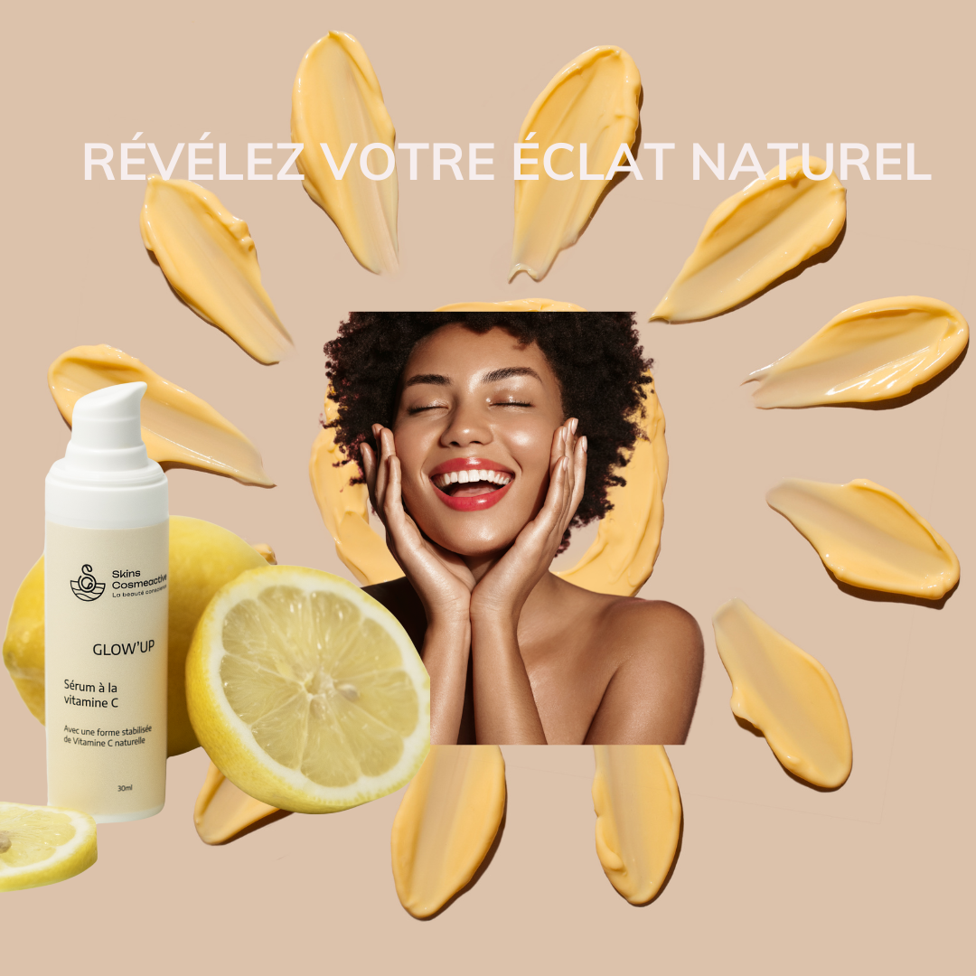 Sérum à la Vitamine C Glow Up de Skinscosmeactive : Éclat et Hydratation pour Tous les Types de Peau